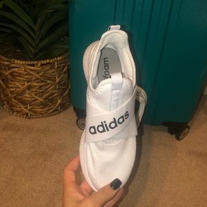 All white Adidas Cloud foam